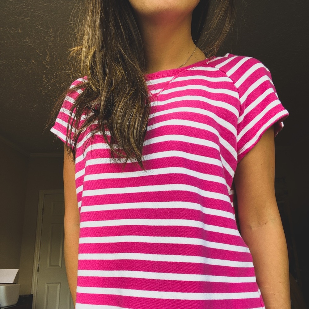 Crown & Ivy Pink Striped Top